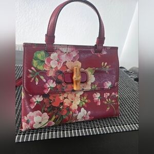 Gucci bamboo Bloom top handle leather handbag